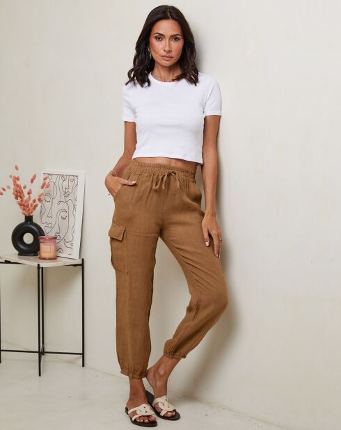 Pantalon 100% Lin Kessy camel