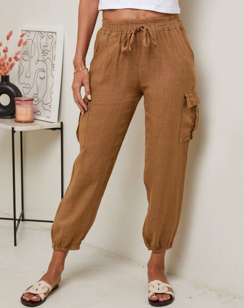 Pantalon 100% Lin Kessy camel