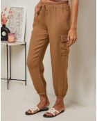 Pantalon 100% Lin Kessy camel