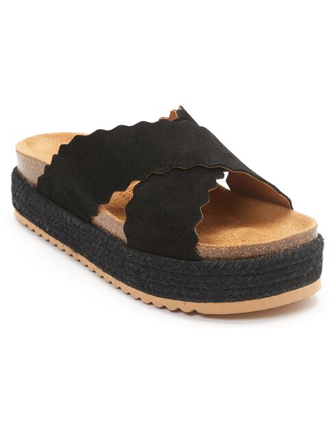 Mules en Velours de Cuir Tamara noires