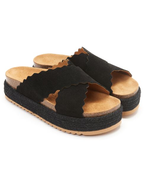 Mules en Velours de Cuir Tamara noires