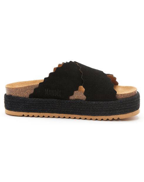 Mules en Velours de Cuir Tamara noires