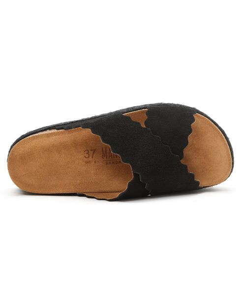 Tamara zwarte fluwelen leren muiltjes