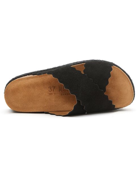 Mules en Velours de Cuir Tamara noires