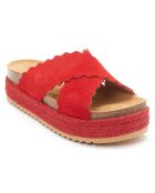 Mules en Velours de Cuir Tamara rouges