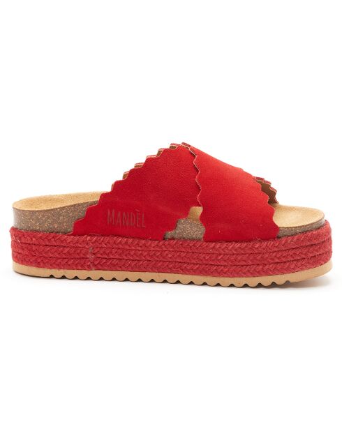 Mules en Velours de Cuir Tamara rouges
