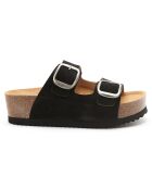 Mules en Velours de Cuir Zoe noires