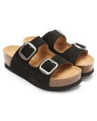 Mules en Velours de Cuir Zoe noires