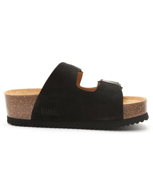 Mules en Velours de Cuir Zoe noires
