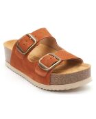 Mules en Velours de Cuir Zoe marron