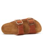 Mules en Velours de Cuir Zoe marron