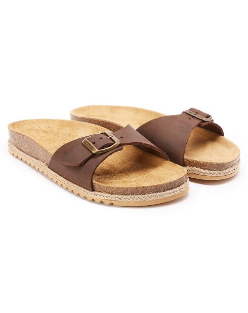 Mules en Cuir Agata marron