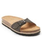 Mules en Velours de Cuir Agata marron