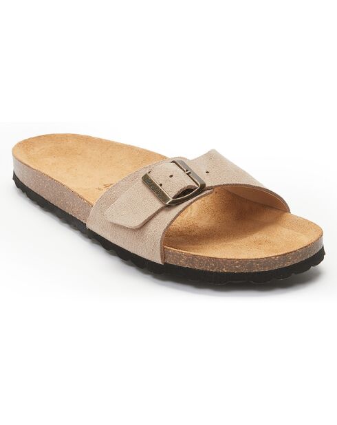 Taupe leren muiltjes van Agata