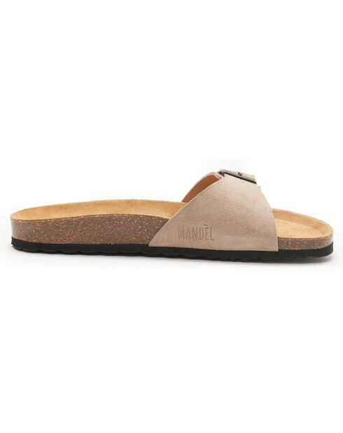 Taupe leren muiltjes van Agata