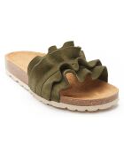 Mules en Velours de Cuir Sofia vertes