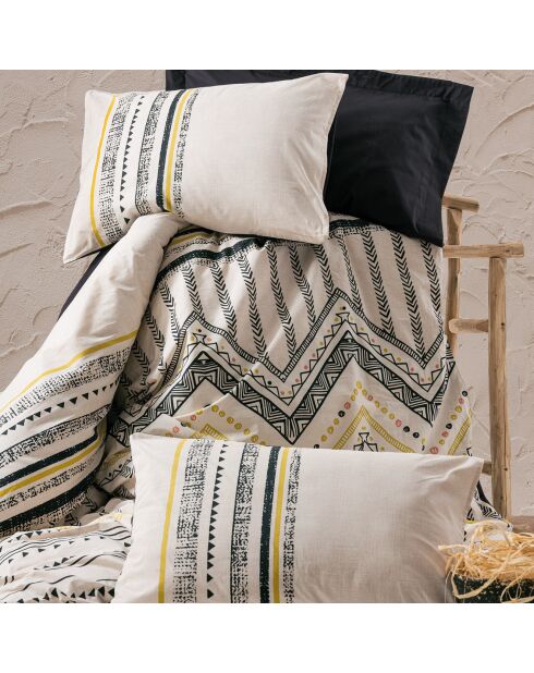 Juego de fundas nórdicas Elvira blanco/negro/dorado