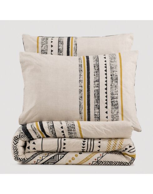 Juego de fundas nórdicas Elvira blanco/negro/dorado