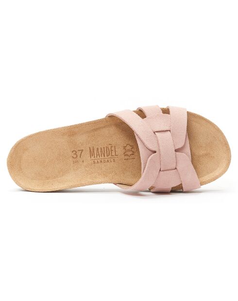 Mules en Velours de Cuir Clara roses