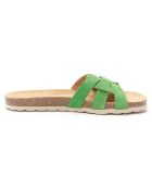 Mules en Velours de Cuir Clara vertes