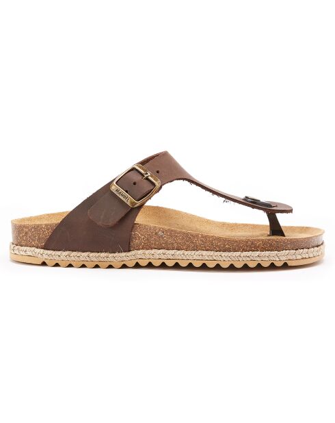 Sandales en Cuir Blanca marron