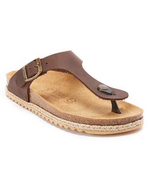 Sandales en Cuir Blanca marron