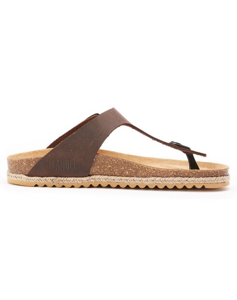 Sandales en Cuir Blanca marron