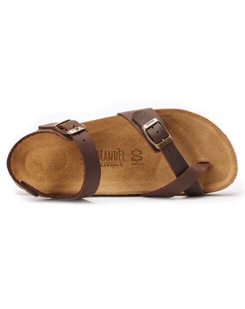 Sandales en Cuir Elisa marron foncé