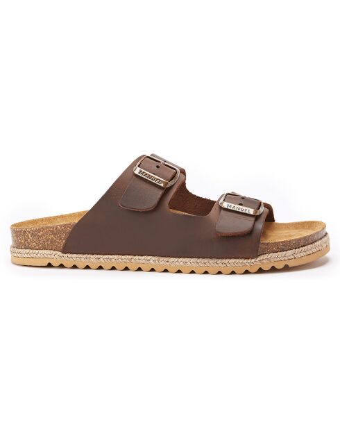 Mules en Cuir Alberto marron foncé