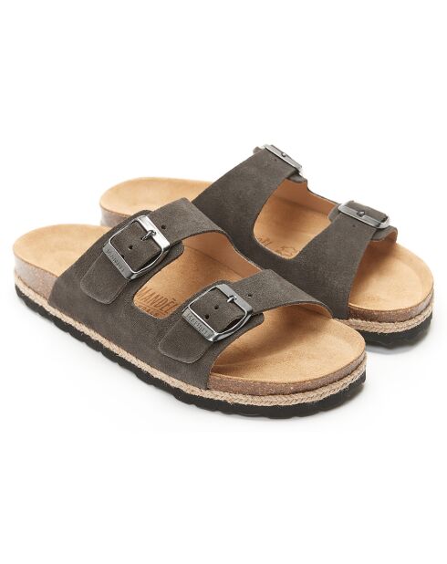 Mules en Cuir Alberto marron
