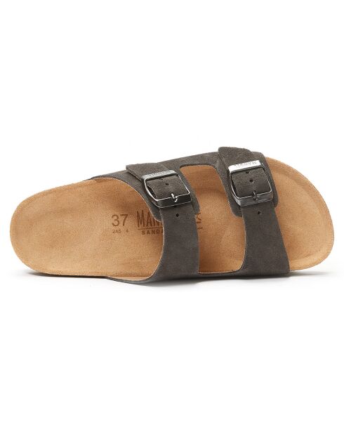 Mules en Cuir Alberto marron