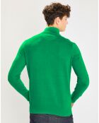 Pull Tutonzip cam jersey coton vert vif