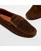 Mocassins en Velours de Cuir Adam noisette