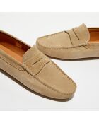 Mocassins en Velours de Cuir Adam sable