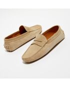 Mocassins en Velours de Cuir Adam sable