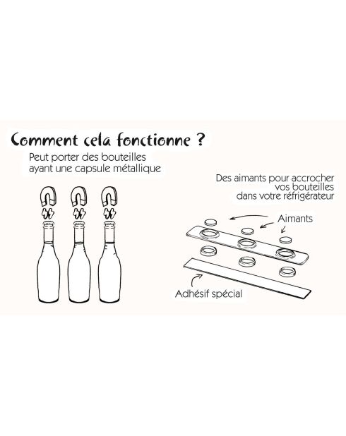 Support magnétique aimanté pour bouteilles beersky gris