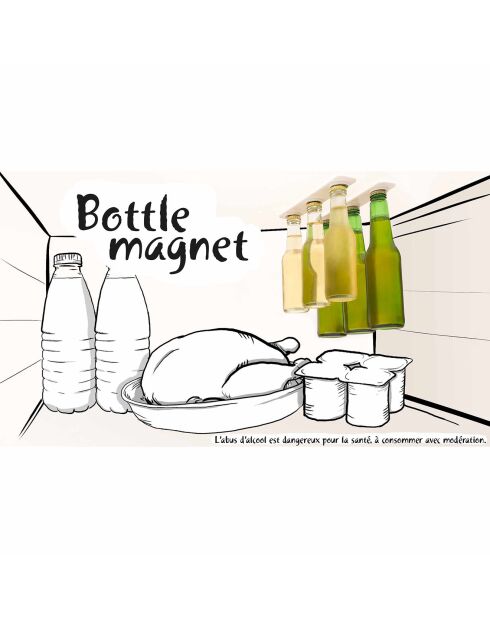 Support magnétique aimanté pour bouteilles beersky gris