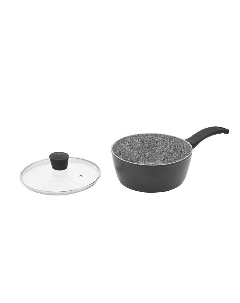 Casserole aluminium forgé induction granit infusion cas18tfi gris/noir - D.18 cm