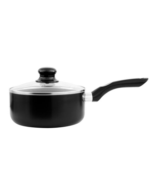 Casserole aluminium avec couvercle laura cas20tfsi noire - D. 20 cm