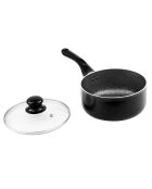 Casserole aluminium avec couvercle laura cas20tfsi noire - D. 20 cm