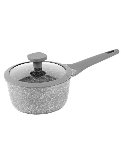 Casserole fonte d'aluminium induction effet pierre vertu cas18tfi grise - D.18 cm