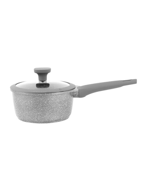 Casserole fonte d'aluminium induction effet pierre vertu cas18tfi grise - D.18 cm
