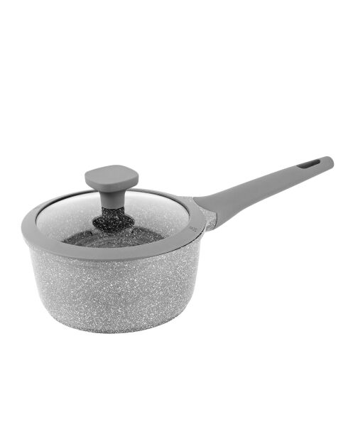 Casserole fonte d'aluminium induction effet pierre vertu cas18tfi grise - D.18 cm