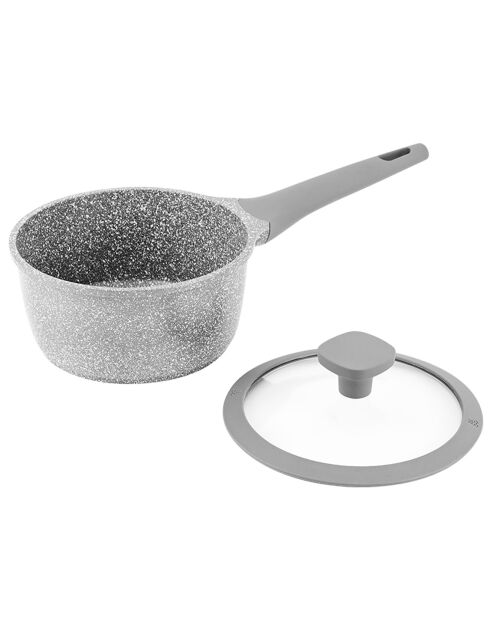 Casserole fonte d'aluminium induction effet pierre vertu cas18tfi grise - D.18 cm