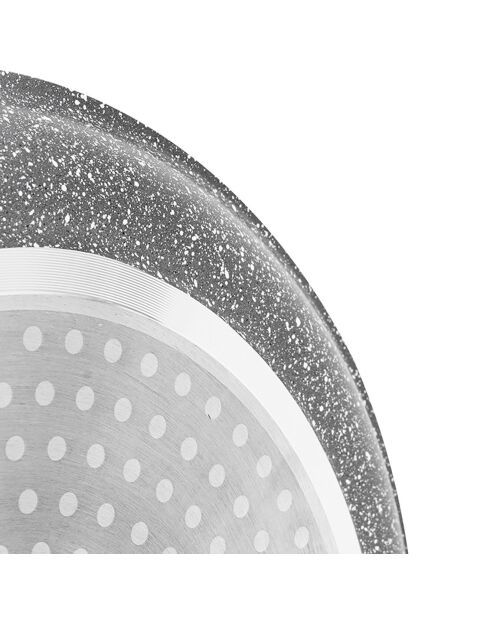 Crêpière fonte d'aluminium induction effet pierre vertu crp28tfi grise - D.28 cm