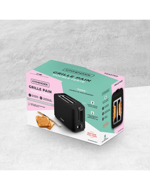 Grille-pain avec 2 fentes toasteo noir