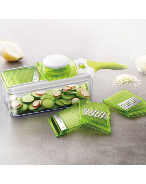 Mandoline ajustable 4-en-1  slicy express blanc/vert