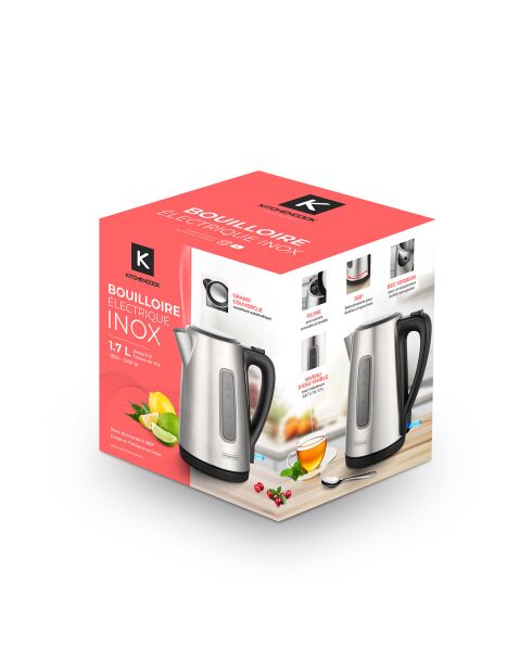 Bouilloire inox 1.7 l grise