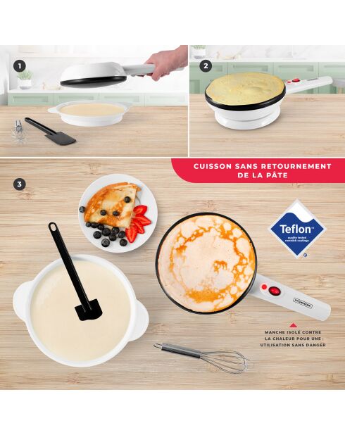 Crêpière électrique sans fil crepeasy  blanche