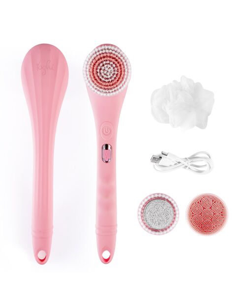 Brosse de douche electrique sans fil clean body rose